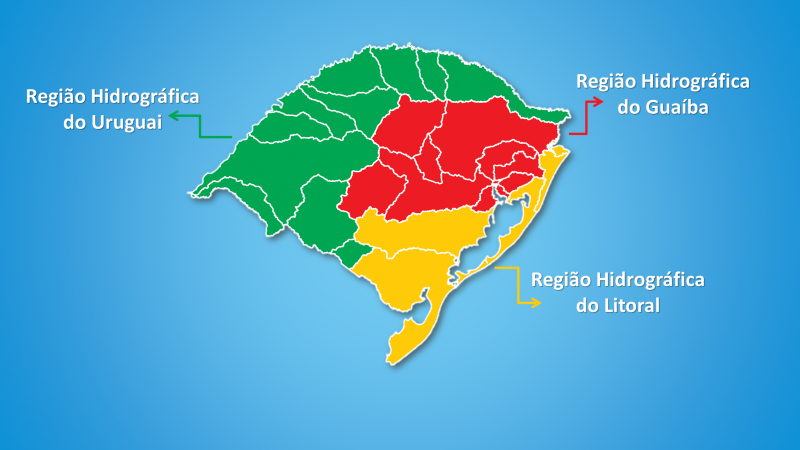 Mapa das Regiões Hidrográficas do Rio Grande do Sul