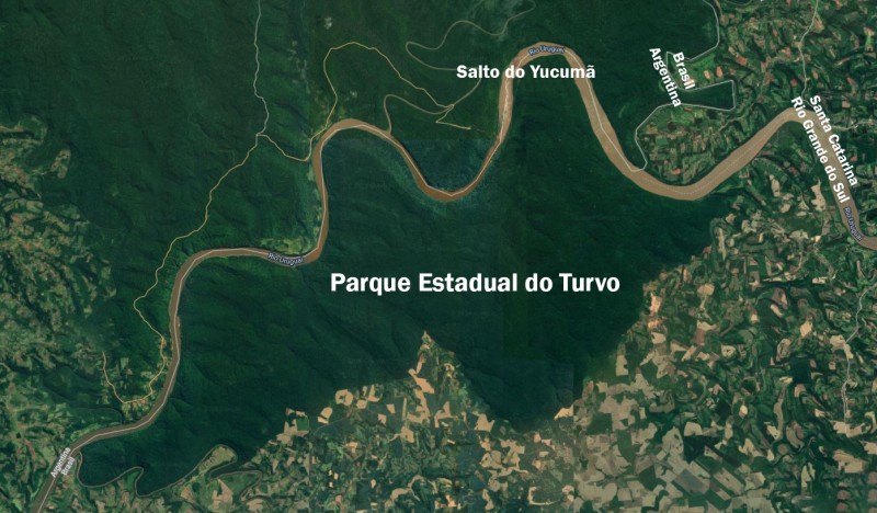 Mapa: Parque Estadual do Turvo fica em Derrubadas, no Noroeste gaúcho.úcho.