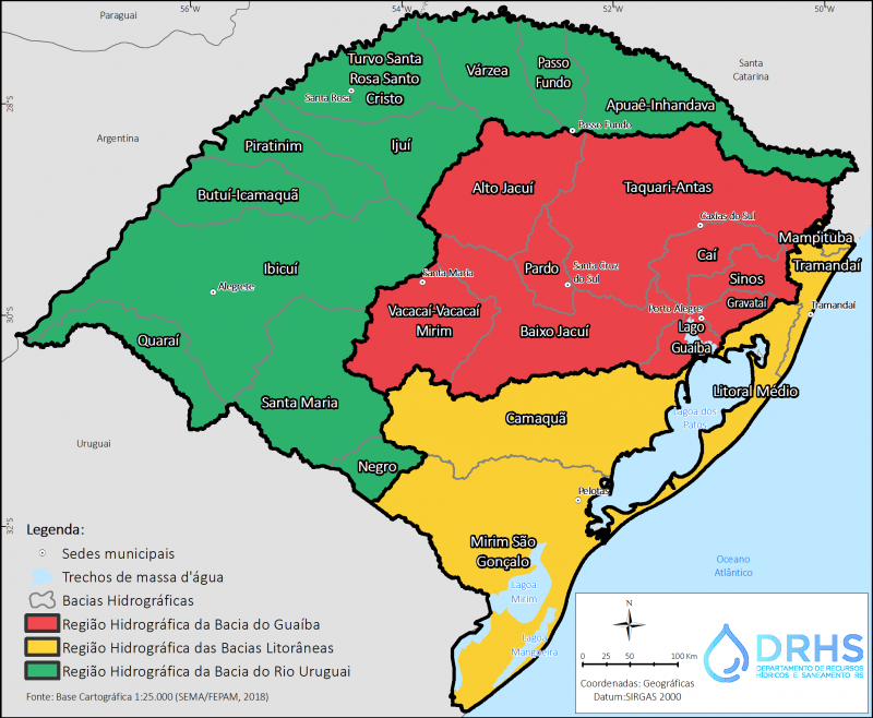 Bacias Hidrograficas Do Rio Grande Do Sul Sema Secretaria Do Meio Ambiente E Infraestrutura