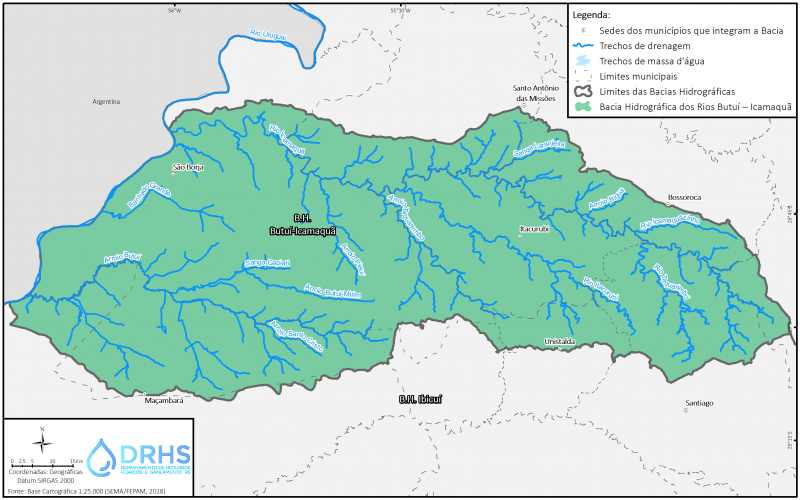 Mapa da Bacia Hidrográfica do Rios Butuí – Icamaquã