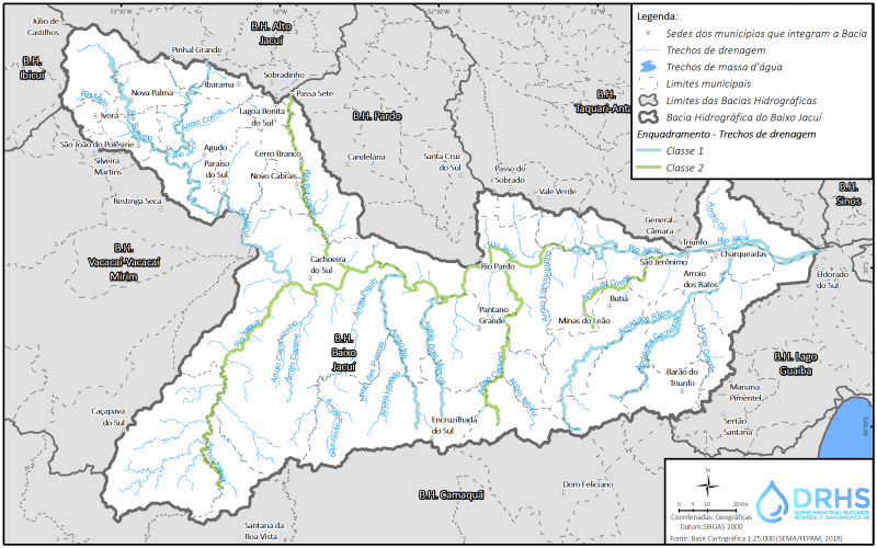 Mapa do Enquadramento da Bacia Hidrográfica do Baixo Jacuí