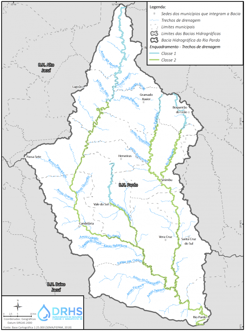Mapa do Enquadramento da Bacia Hidrográfica do Rio Pardo