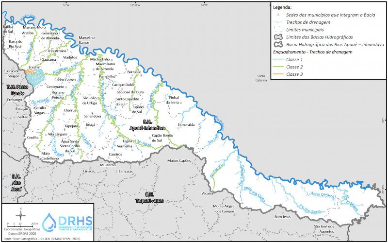 Mapa do Enquadramento da Bacia Hidrográfica dos Rios Apuaê-Inhandava