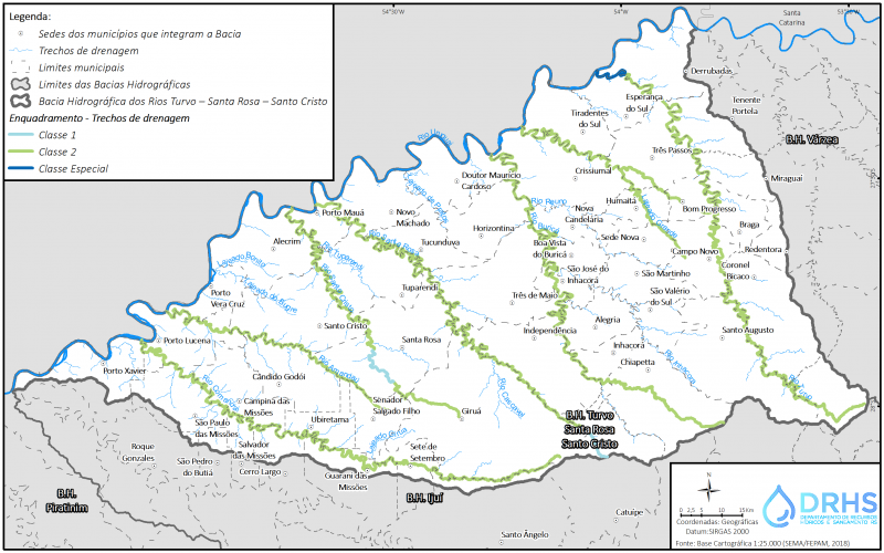 Mapa do Enquadramento da Bacia Hidrográfica dos Rios Turvo - Santa Rosa - Santo Cristo
