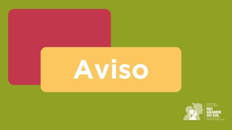 Arte nas cores verde, vermelho e amarelo com a escrita : Aviso